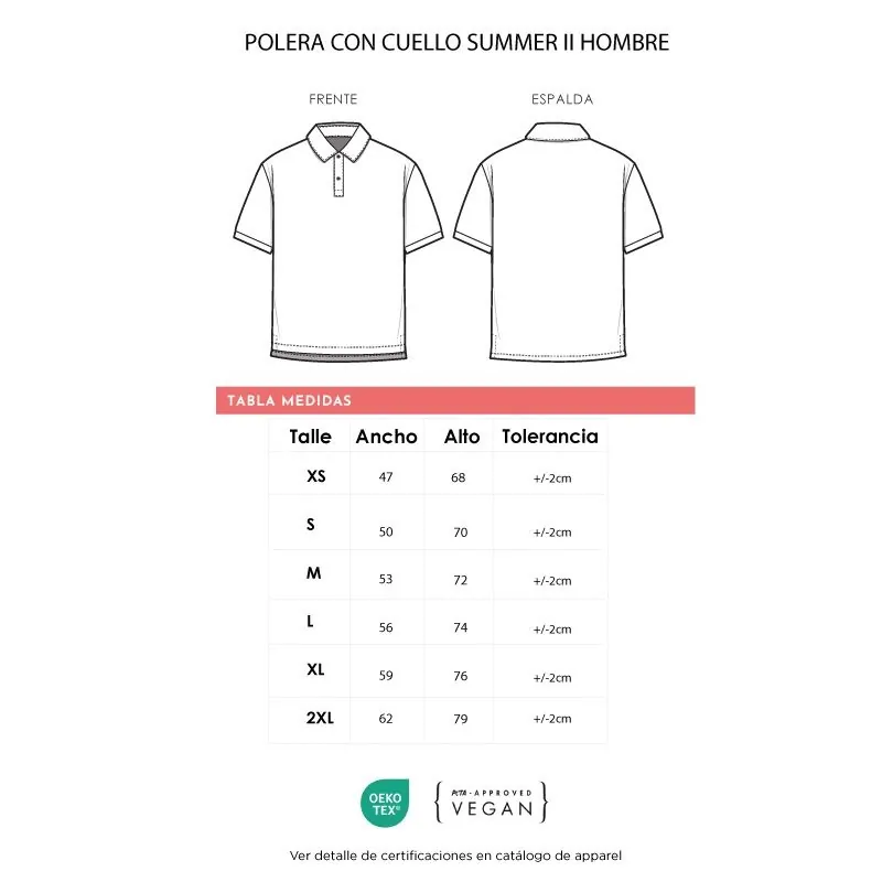 Ropa y Accesorios | Polera con Cuello Summer II con logo | Regalos Corporativos Personalizados