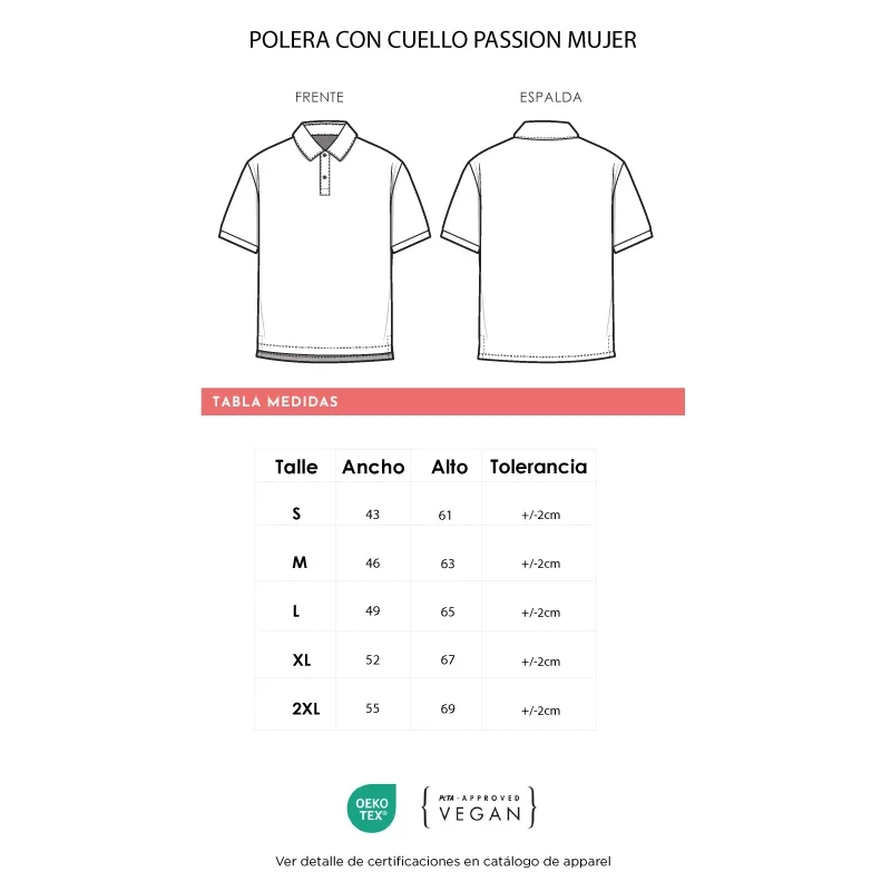 Ropa y Accesorios | Polera con Cuello Passion con logo | Regalos Corporativos Personalizados