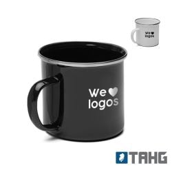 Mugs y Termos Personalizados | Tazón Enlozado Retro con logo | Regalos Corporativos Personalizados